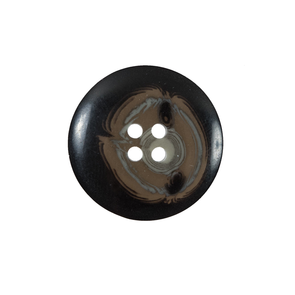 Black and Brown Plastic Button - 36L/23mm Detail
