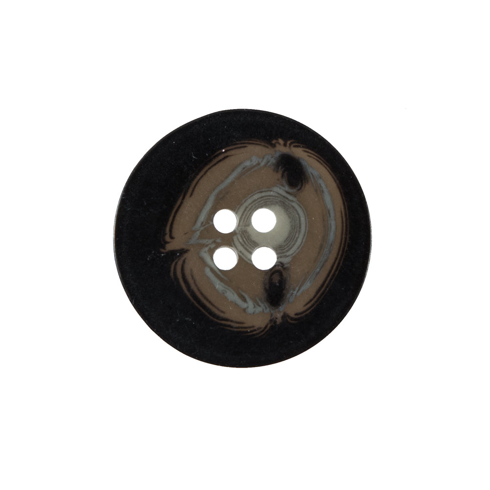 Black and Brown Plastic Button - 36L/23mm