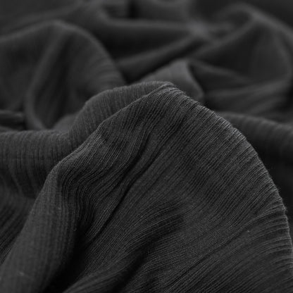 Black Stretch Tubular Rib Knit Detail