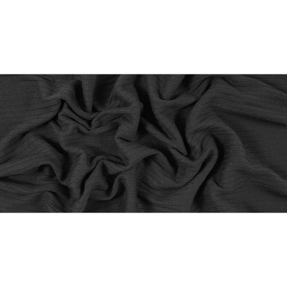 Black Stretch Tubular Rib Knit Full