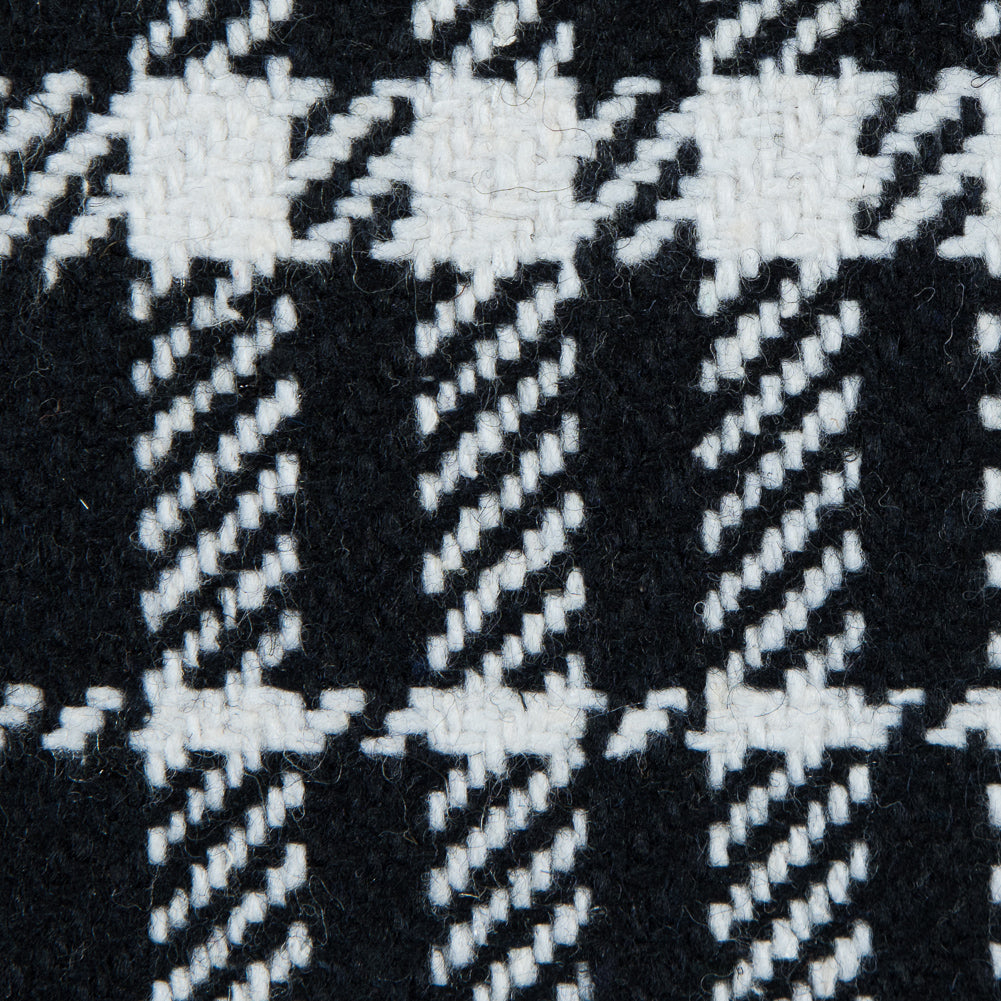 Black and White Glen Plaid Heavy Wool Twill - Full