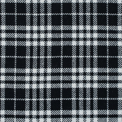 Black and White Glen Plaid Heavy Wool Twill