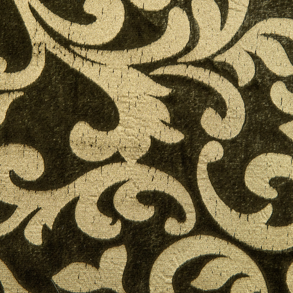 Moss Velvet with Royal Gold Foil Foliage Design Detail