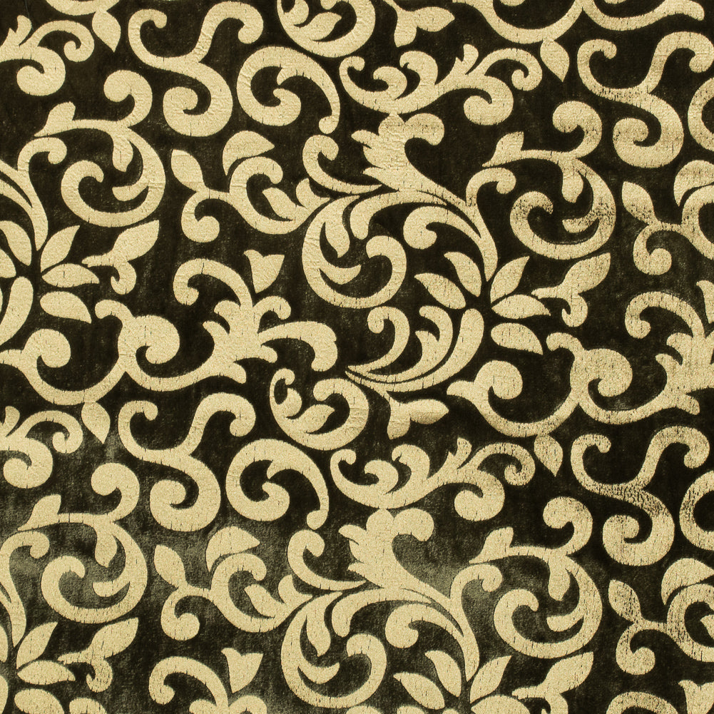 Moss Velvet with Royal Gold Foil Foliage Design