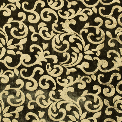 Moss Velvet with Royal Gold Foil Foliage Design
