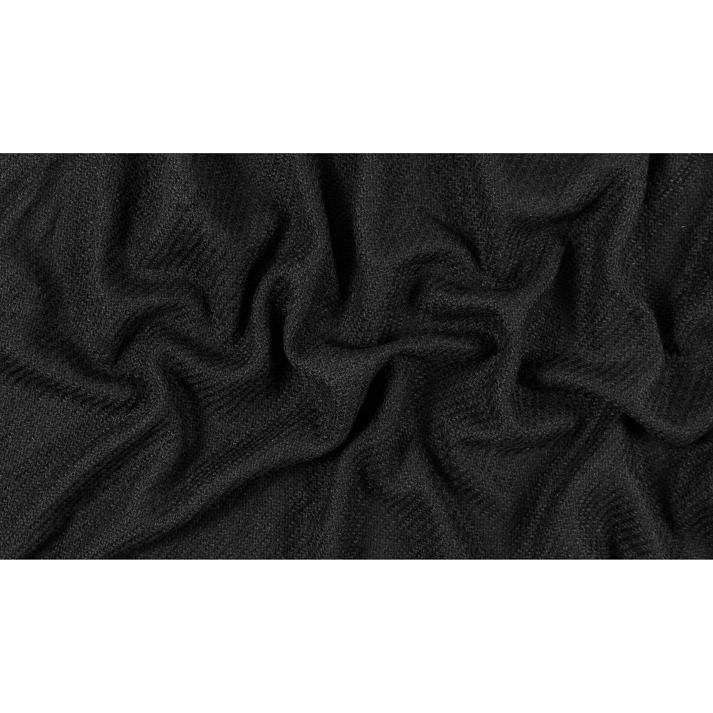 Black Woolen Wool-Like Acrylic Twill Full