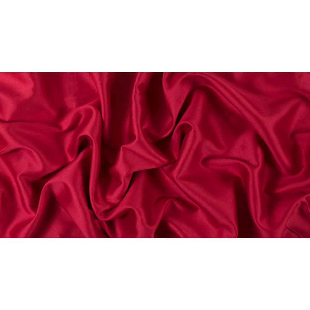 Scarlet Red Silk and Rayon Blended Sateen - Folded