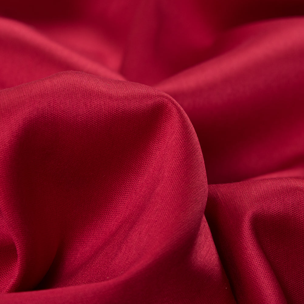 Scarlet Red Silk and Rayon Blended Sateen - Full