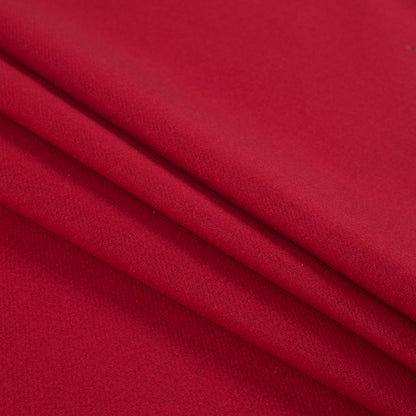 Ribbon Red Brushed Wool Twill Coating Folded
