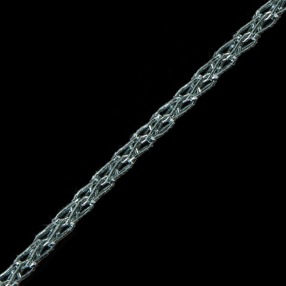 Metallic Glacier Blue Crochet Chain - 0.125 - Detail