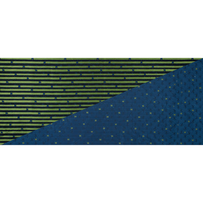 Delft Blue and Green Glow Textural Upholstery Jacquard - Full