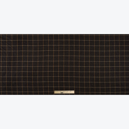 Demitasse Windowpane Check Wool Twill - Folded