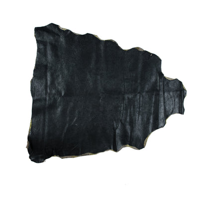 Medium Apple Green Plaid Wool bonded with Solid Black Lamb Leather - Full