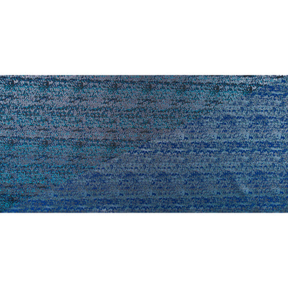 Metallic Dazzling Blue, Tropical Green and Silver Abstract Brocade Full