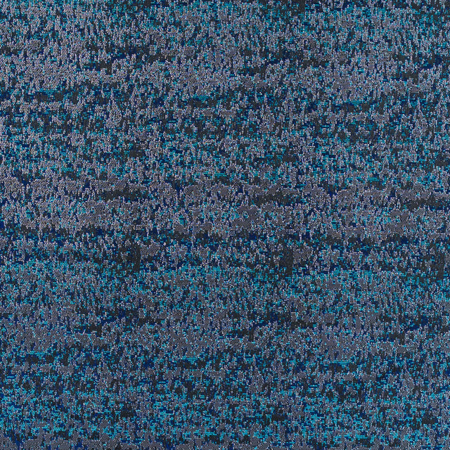 Metallic Dazzling Blue, Tropical Green and Silver Abstract Brocade