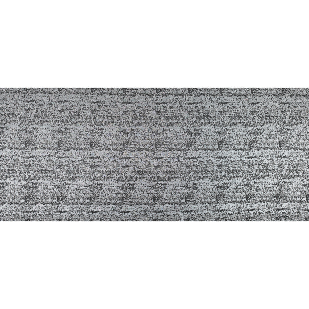 Metallic Silver and Moonbeam Abstract Brocade Full