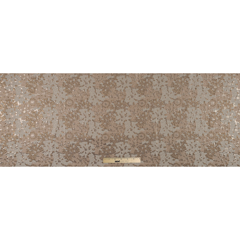 Metallic Gold and Sun Kiss Beige Floral Brocade Folded