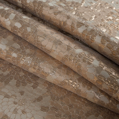 Metallic Gold and Sun Kiss Beige Floral Brocade Detail