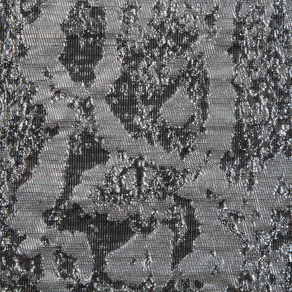 Metallic Silver Abstract Brocade Detail