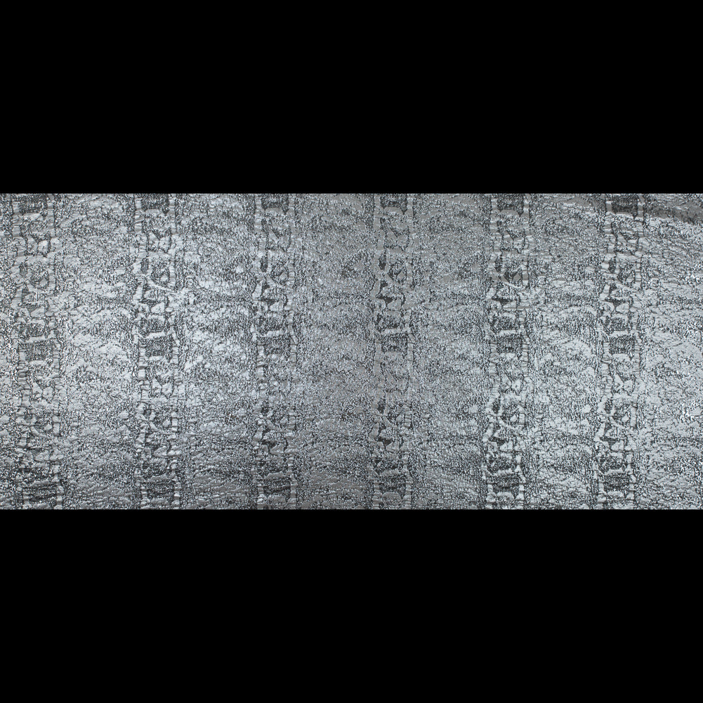 Metallic Silver Abstract Brocade Full