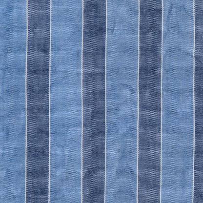 Steven Alan Country Blue Bengal Striped Crinkled Cotton Shirting Detail