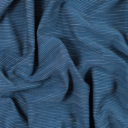 Steven Alan Insignia Blue and White Broken Pinstriped Rayon Shirting