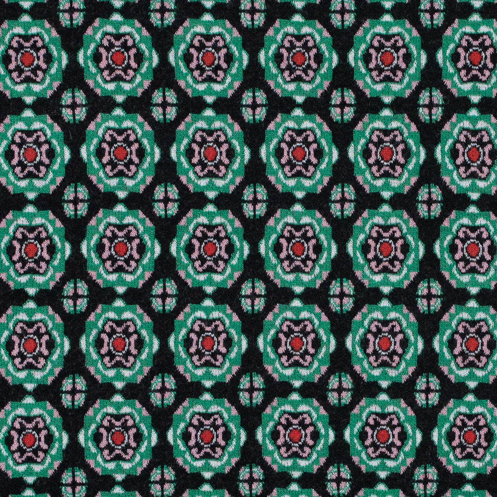 Famous NYC Designer Simply Green Medallion Wool Knit