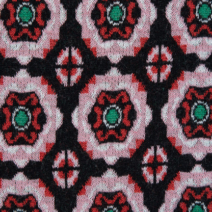Famous NYC Designer Orchid Pink Medallion Wool Knit - Detail