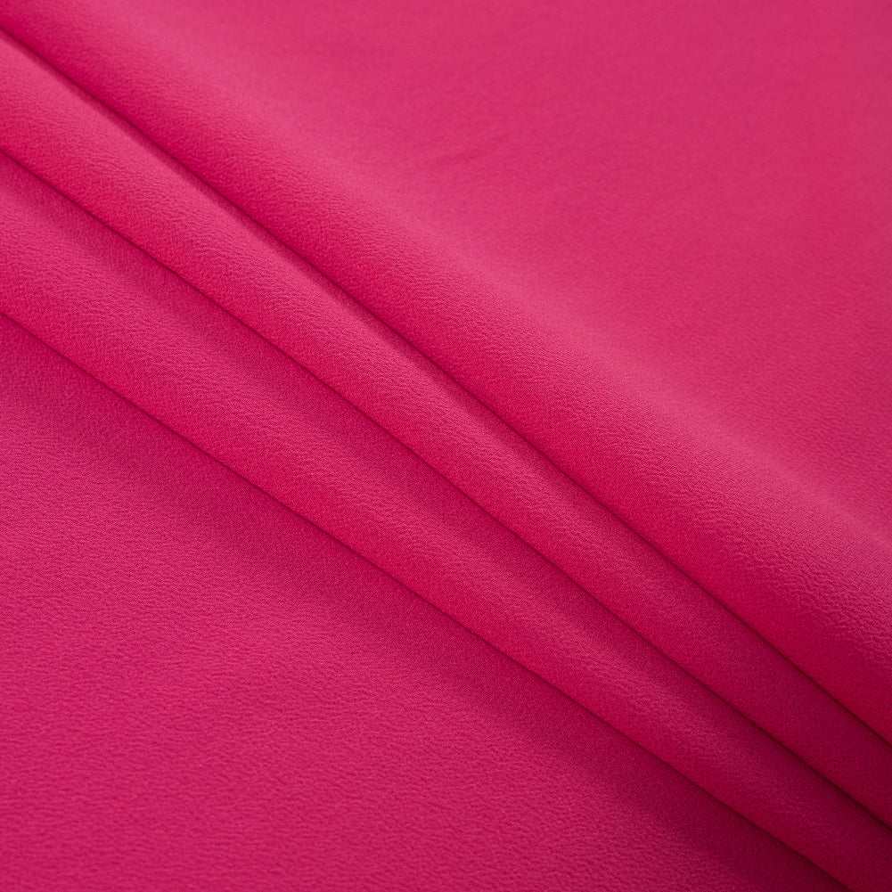 Famous NYC Designer Bright Rose Crepe Folded