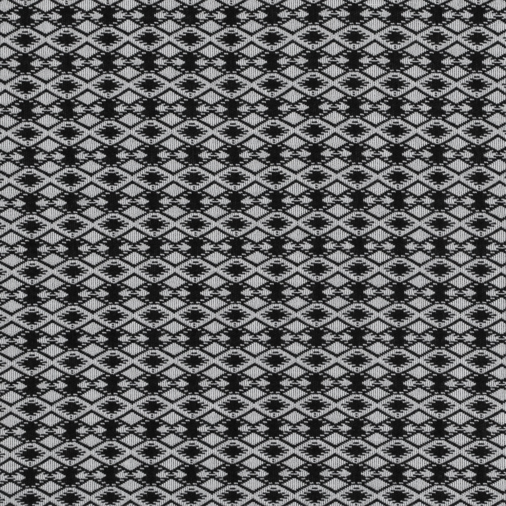 Black and White Diamond Woven Crepe
