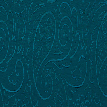 Deep Teal Stretch Polyester Knit with Raised Paisley Pattern