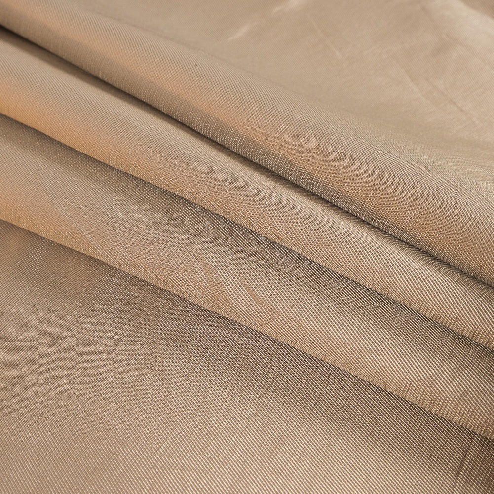 Warm Sand Rayon Twill with Shantung-Like Slubs Folded