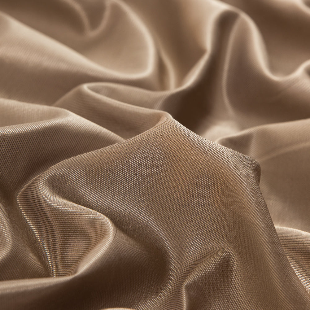 Warm Sand Rayon Twill with Shantung-Like Slubs Detail