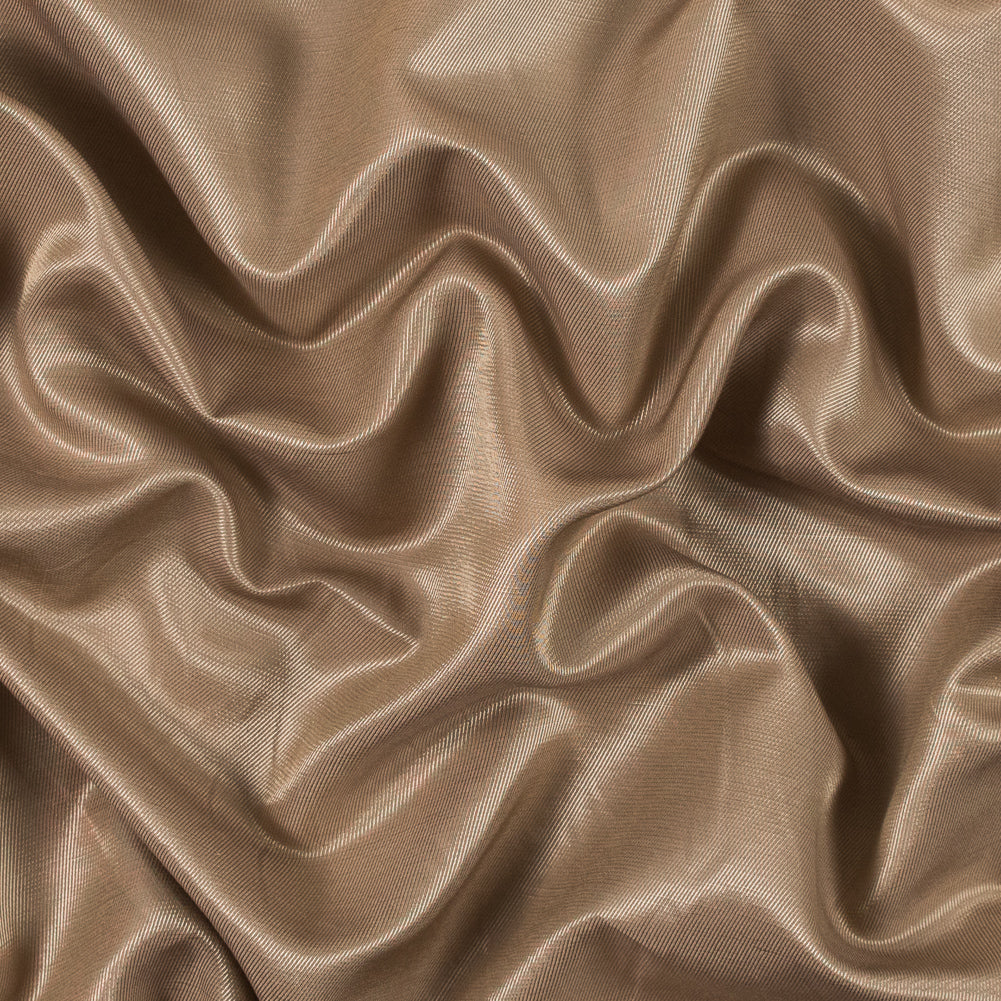 Warm Sand Rayon Twill with Shantung-Like Slubs