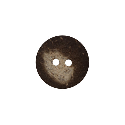Brown Wooden Two-Hole Button - 28L/18mm Detail