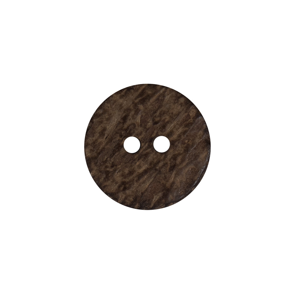 Brown Wooden Two-Hole Button - 28L/18mm