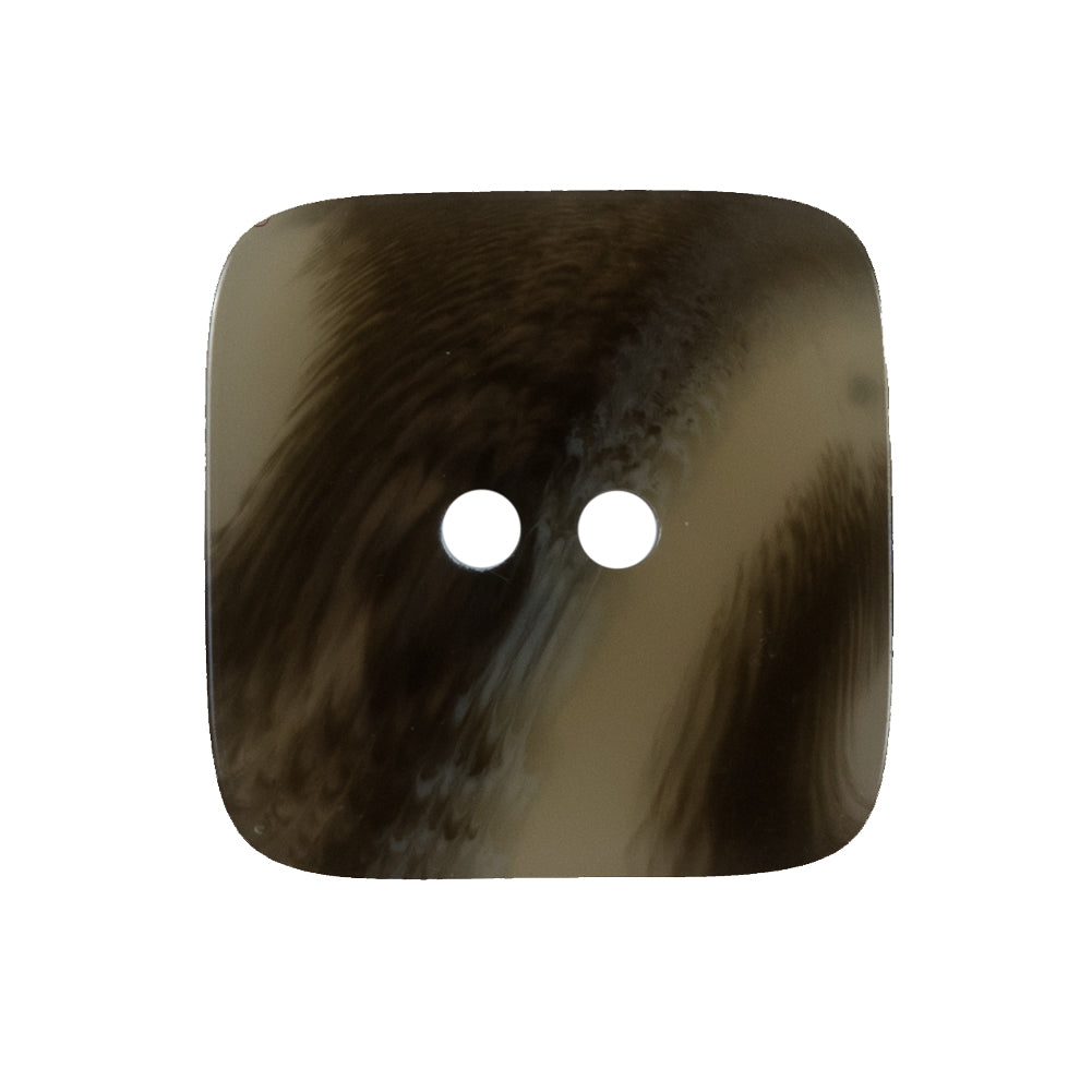 Olive Gray Square Two-Hole Plastic Button - 40L/25mm