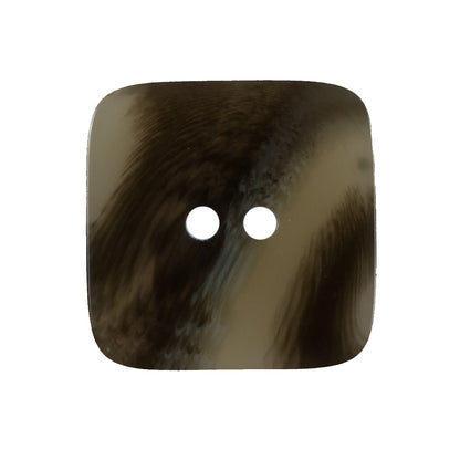 Olive Gray Square Two-Hole Plastic Button - 40L/25mm