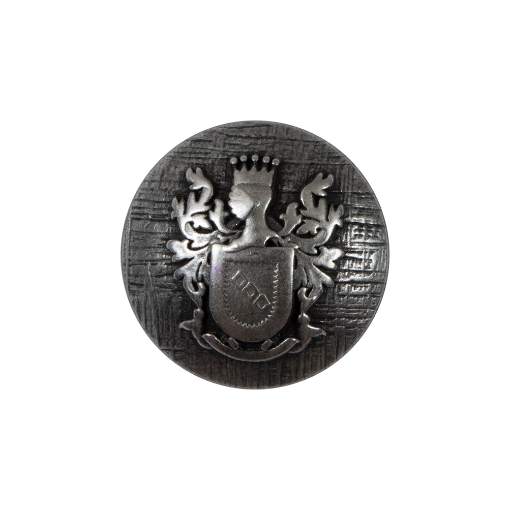 Silver Coat of Arms Crest Metal Button - 36L/23mm