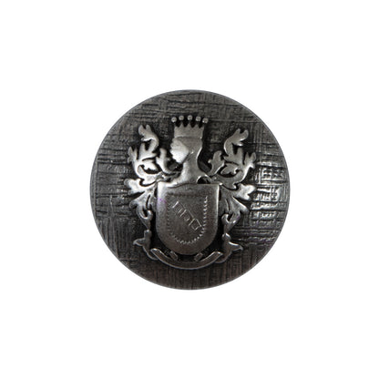 Silver Coat of Arms Crest Metal Button - 36L/23mm