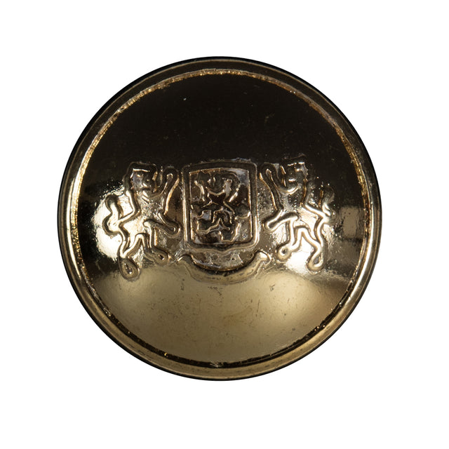Gold Double Lion Crest Metal Button - 45L/28mm