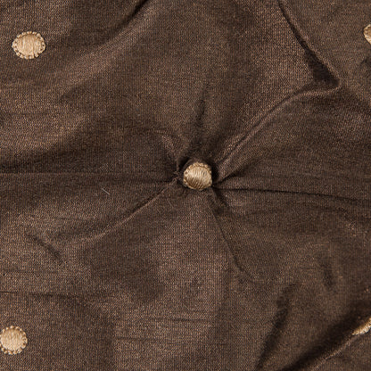Desert Palm and Gold Pintucked Polyester Shantung Detail