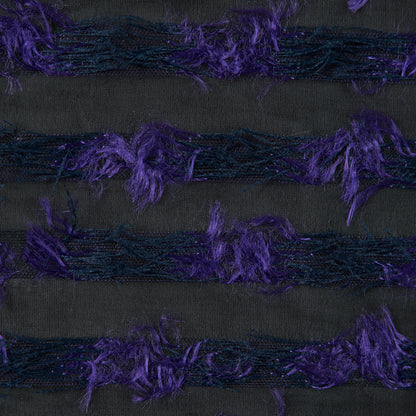 Meadow Violet and Black Striped Peek-a-Boo Polyester Woven Detail