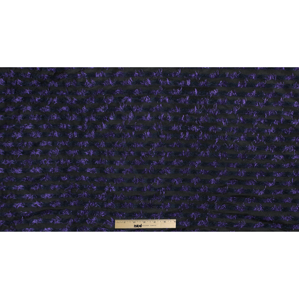 Meadow Violet and Black Striped Peek-a-Boo Polyester Woven Full
