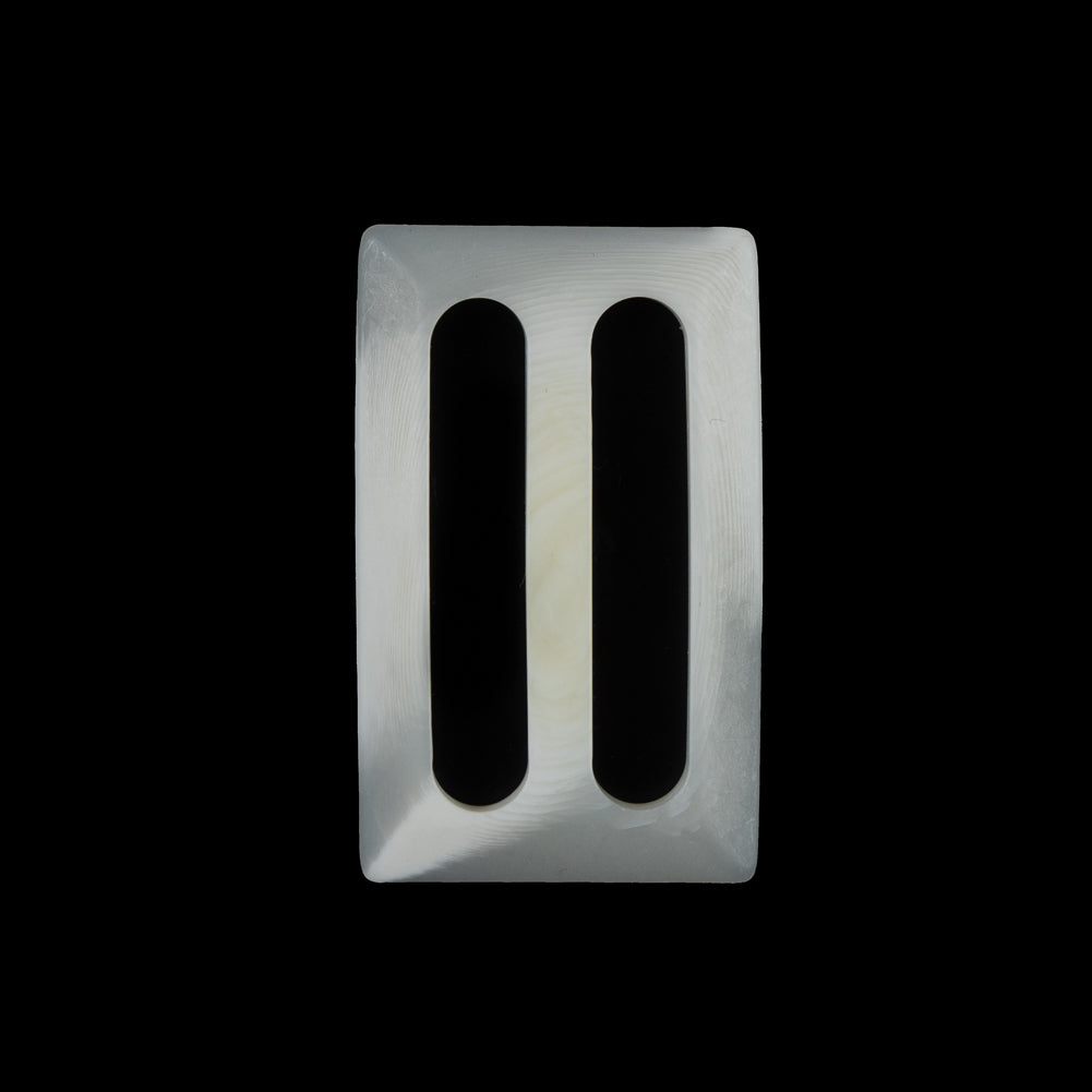 Ivory Plastic Buckle - 2.5" Detail