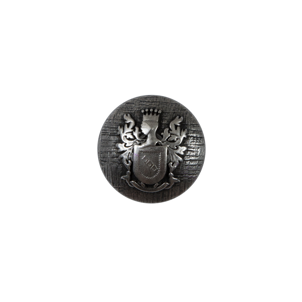 Silver Coat of Arms Crest Metal Button - 24L/15mm