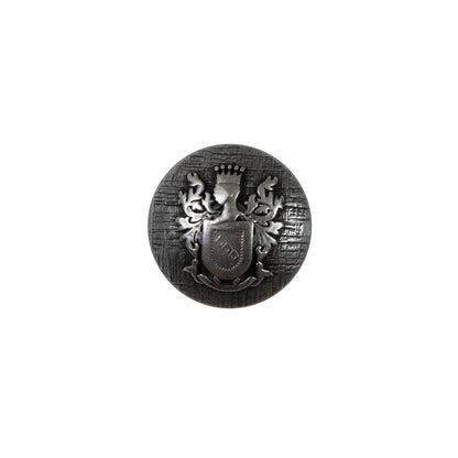 Silver Coat of Arms Crest Metal Button - 24L/15mm