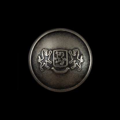 Silver Double Lion Crest Metal Button - 36L/22mm