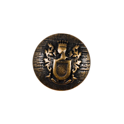 Antique Gold Coat of Arms Crest Metal Button - 32L/20mm