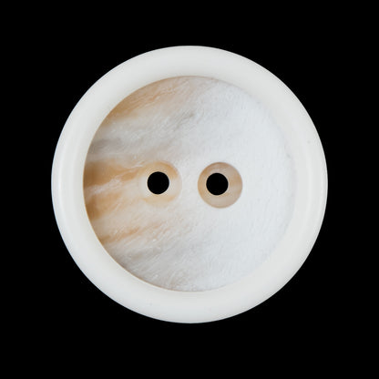 Ivory 2-Hole Plastic Button - 44L/28mm